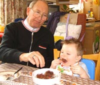 Eating his cake